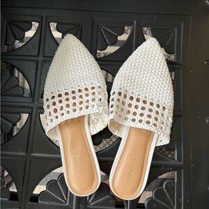 Express Ivory Woven Mules
